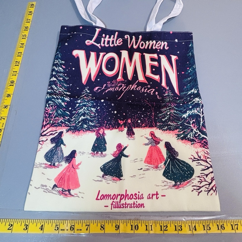 Little Women Book Alcott Reusable Tote Bag Shopping Grocery Travel Double Handle